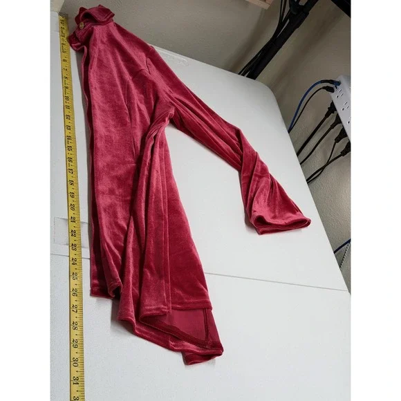 Soft Surroundings Top Womens Small Red Velvet Tunic Long Sleeve Holiday Stretch - Picture 9 of 9